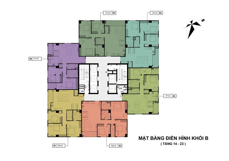 Tháp B - Căn hộ từ tầng 14-21